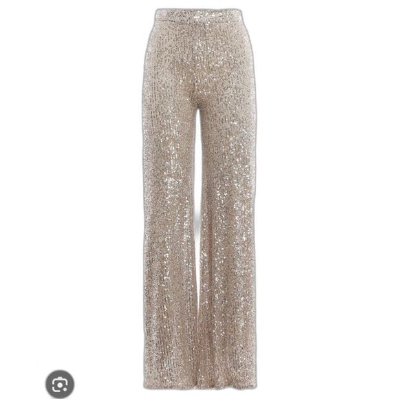 CRYSTAL SKY SEQUIN HIGH RISE PANTS - Picture 1 of 10